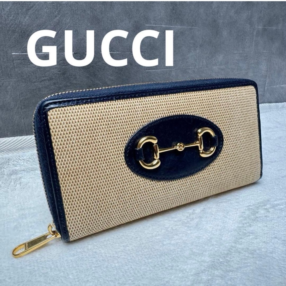 GUCCI HORSE-BIT 1955 ZIP AROUND WALLET